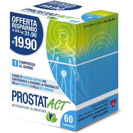 PROSTAT ACT 60 CAPSULE TRATTAMENTO 2 MESI A BASE DI SERENOA REPENS 320 MG CHE CONTRIBUISCE A FAVORIRE LA FUNZIONALITÀ DELL