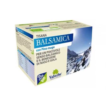 TISANA BALSAMICA 20 FILTRI BIOLOGICO VALVERBE CON PINO MUGO PER UN PIACEVOLE SENSO BALSAMICO E IL BENESSERE DI NASO E GOLA