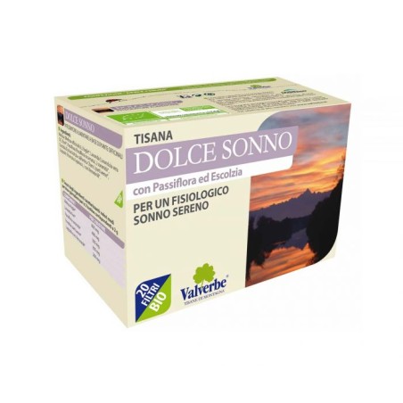 TISANA DOLCE SONNO 20 FILTRI BIOLOGICO CON PASSIFLORA ED ESCOLZIA PER UN FISIOLOGICO SONNO SERENO  CON MELISSA, LAVANDA  V