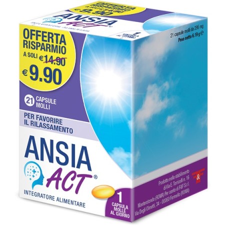 ANSIA ACT 21 CAPSULE MOLLI A BASE DI OLIO ESSENZIALE DI LAVANDA PER FAVORIRE IL RILASSAMENTO MENTALE, ANSIA LIEVE, IRREQUI