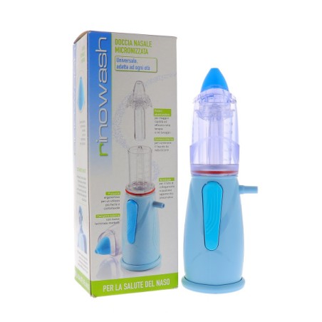 RINOWASH AZZURRO DOCCIA NASALE CON CAMPANA UNIVERSALE SPECIFICO PER LA TERAPIA AEROSOLICA DELLE VIE AEREE SUPERIORI  COLLE