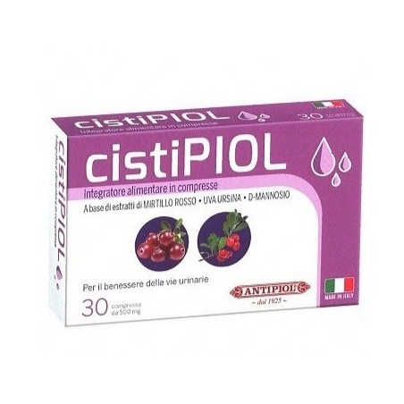 CISTIPIOL 30 COMPRESSE A BASE DI ESTRATTO DI MIRTILLO ROSSO, UVA URSINA, D - MANNOSIO PER IL BENESSERE DELLE VIE URINARIE,