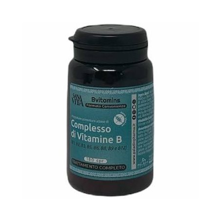 COMPLESSO DI VITAMINE B 180 COMPRESSE CON ACIDO PANTOTENICO, VITAMINA B6, VITAMINA B1, VITAMINA B2, ACIDO FOLICO, BIOTINA,