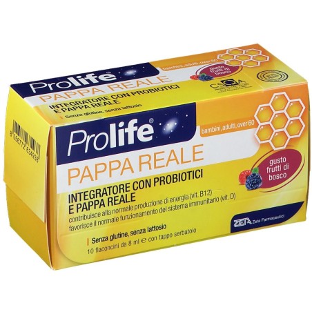 PROLIFE PAPPA REALE INTEGRATORE 10 FLACONCINI CON PROBIOTICI PER RITROVARE ENERGIA E COMBATTERE LA STANCHEZZA  CON VITAMIN