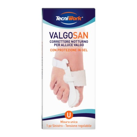 CORRETTORE NOTTURNO PER ALLUCE VALGO CON PROTEZIONE IN GEL  MISURA UNICA  1 PZ PER PIEDE SINISTRO  TENSIONE REGOLABILE  SI