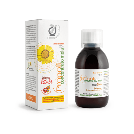 SCIROPPO PROPOLI CONCENTRATO BIMBI MELA 200 ML PER IL BENESSERE DELLE VIE RESPIRATORIE CON GRINDELIA, MIELE, RIBES NERO, P