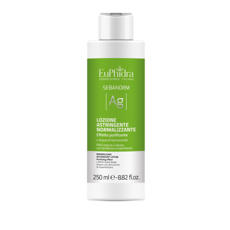EUPHIDRA LOZIONE ASTRINGENTE NORMALIZZANTE 250 ML EFFETTO PURIFICANTE PER PELLE IMPURA E OLEOSA CON IMPERFEZIONI  RALLENTA