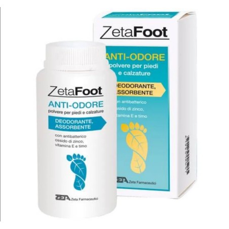 POLVERE ANTI - ODORE 75 G PER PIEDI E CALZATURE DEODORANTE, ADSORBENTE CON ANTIBATTERICO OSSIDO DI ZINCO, VITAMINA E, TIMO