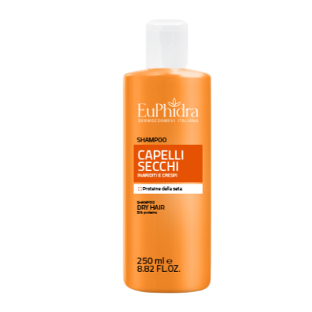 EUPHIDRA SHAMPOO CAPELLI SECCHI 250 ML INARIDITI E CRESPI CON PROTEINE DELLA SETA  AVVOLGE IL CAPELLO RENDENDOLO PIÙ MORBI