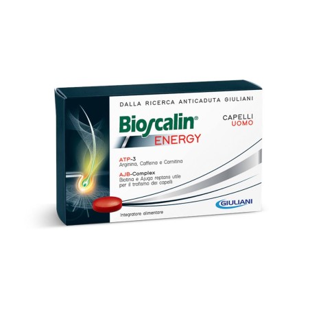 BIOSCALIN ENERGY UOMO ANTICADUTA 30 COMPRESSE ATP - 3 CON ARGININA, CAFFEINA, BIOTINA, AJUGA REPTANS  ESCLUSIVA TECNOLOGIA