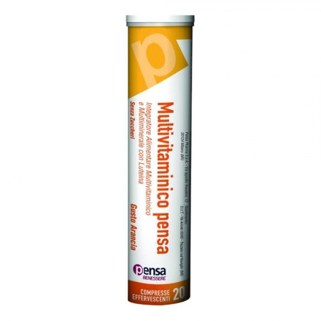 MULTIVITAMINICO 20 COMPRESSE EFFERVESCENTI CON ACIDO FOLICO, ACIDO PANTOTENICO, VITAMINA A, VITAMINA H, VITAMINA B1, VITAM