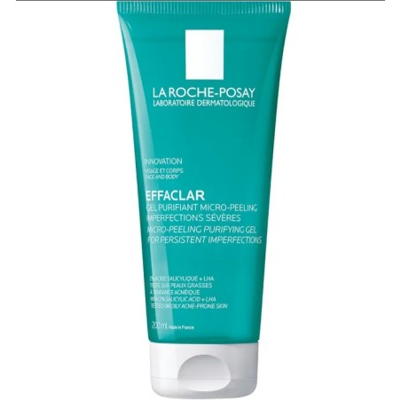 EFFACLAR GEL MICRO - PEELING GEL 200 ML ESFOLIANTE LEVIGA LA GRANA DELLA PELLE, PURIFICA LA PELLE GRASSA, I PORI, RIMUOVE