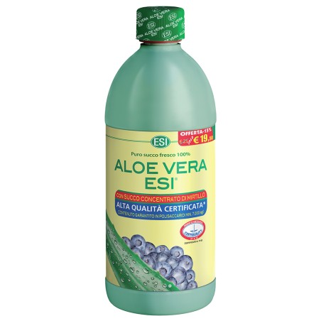 ESI ALOE VERA MIRTILLO 1 LITRO PER LE FUNZIONI DEPURATIVE DELL' ORGANISMO  PROPRIETÀ DISINTOSSICANTE, LENISCE INFIAMMAZIONI DE