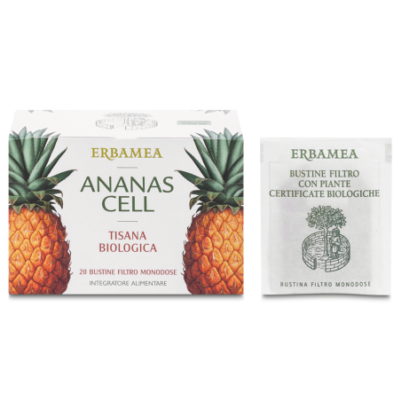TISANA BIOLOGICA ANANAS CELL 20 BUSTINE AZIONE DRENANTE, COMBATTE LA CELLULITE  TARASSACO, RIBES NERO, SPIREA OLMARIA  DEP