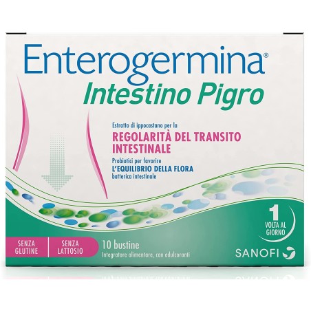 ENTEROGERMINA INTESTINO PIGRO 10 BUSTINE CON ESTRATTO DI IPPOCASTANO PER LA REGOLARITÀ DEL TRANSITO INTESTINALE, PROBIOTIC