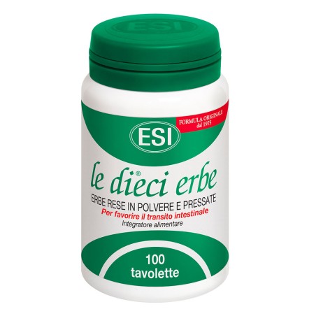LE DIECI ERBE 100 TAVOLETTE PER FAVORIRE IL TRANSITO INTESTINALE PER STITICHEZZA E GONFIORE, FAVORISCE LA DIGESTIONE E L'