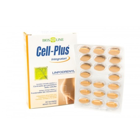 CELL - PLUS LINFODRENYL 60 TAVOLETTE CON CENTELLA, GINGKO, CROMO, BIOFLAVONOIDI DA AGRUMI, VITAMINA C, CROMO, MELILOTO, PI