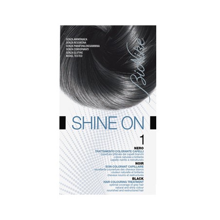 BIONIKE TINTA NERO 1 TRATTAMENTO COLORANTE CAPELLI, COPERTURA OTTIMALE DEI CAPELLI BIANCHI, COLORE NATURALE E BRILLANTE, C
