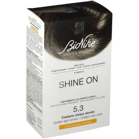 BIONIKE TINTA CASTANO CHIARO DORATO 5 3 TRATTAMENTO COLORANTE CAPELLI, COPERTURA OTTIMALE DEI CAPELLI BIANCHI, COLORE NATU