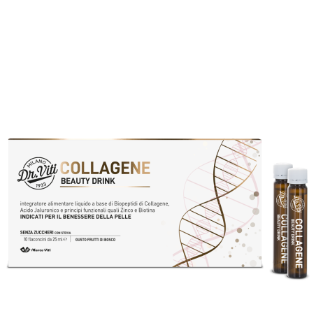 COLLAGENE BEAUTY DRINK 10 FLACONCINI DA BERE A BASE DI BIOPEPTIDI DI COLLAGENE IDROLIZZATO E ACIDO JALURONICO CON ZINCO E