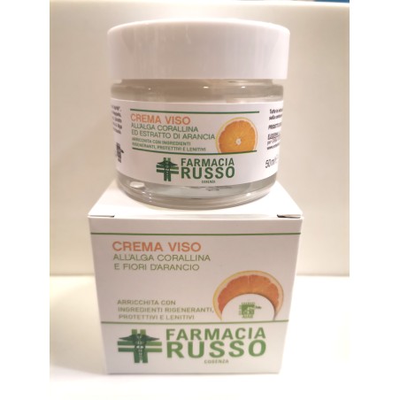 CREMA VISO ALL' ALGA CORALLINA E FIORI D'ARANCIO 50 ML ARRICCHITA CON INGREDIENTI RIGENERANTI, PROTETTIVI, LENITIVI PER PE