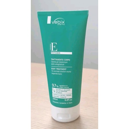 VEBIX TRATTAMENTO CORPO SMAGLIATURE 200 ML  VITAMINA E, CHLORELLA VULGARIS, OLIO DI ENOTERA, SILANOLO  TESTATO AL NICHEL,