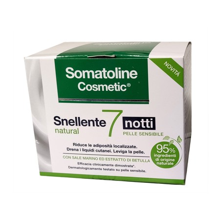 SOMATOLINE 7 NOTTI GEL NATURAL CREMA PELLI SENSIBILI 400 ML NATURAL ULTRA INTENSIVO RIDUCE LE ADIPOSITÀ LOCALIZZATE  DRENA