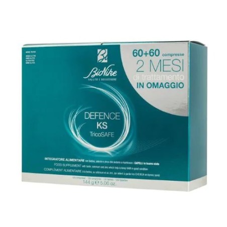 BIONIKE DEFENCE KS TRICOSAFE 120 COMPRESSE AIUTANO A RINFORZARE I CAPELLI E A MANTENERLI SANI  CON BIOTINA, SELENIO, ZINCO