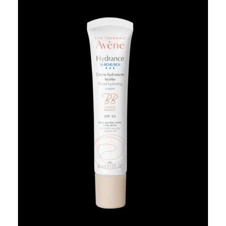 AVÈNE BB CREAM HYDRANCE IDRATANTE COLORATA RICCA SPF 30 UNIFORMANTE, FOTOPROTETTORE  ILLUMINANTE EFFETTO NATURALE "BONNE M