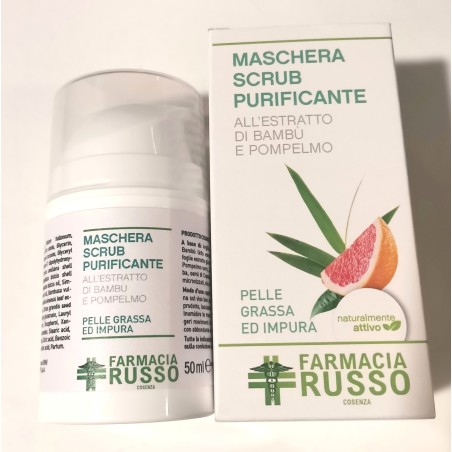 MASCHERA SCRUB PURIFICANTE 50 ML ALL' ESTRATTO DI BAMBÙ E POMPELMO  PELLE GRASSA E IMPURA  EFFETTO ESFOLIANTE DELICATO, AS