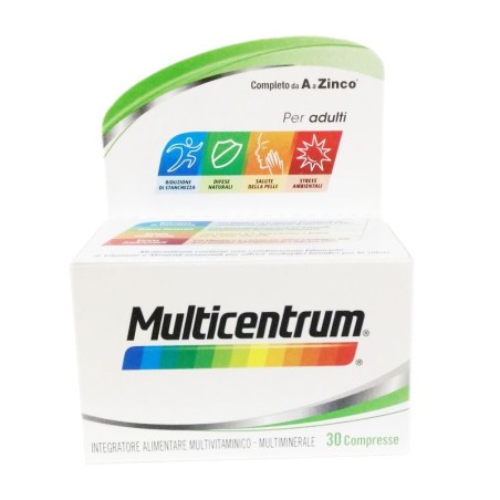 MULTICENTRUM ADULTI 30 COMPRESSE MULTIVITAMINICO - MULTIMINERALE PER RIDUZIONE DI STANCHEZZA, DIFESE NATURALI, SALUTE DELL