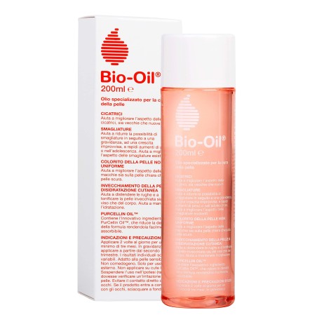 BIO OIL 200 ML AIUTA A DISTENDERE LE RUGHE, MIGLIORARE L' ASPETTO DELLE CICATRICI, AIUTA A RIDURRE LA POSSIBILITÀ DI SMAGL