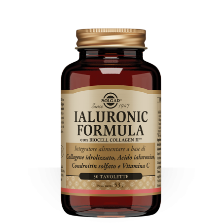 IALURONIC FORMULA CON COLLAGENE IDROLIZZATO, ACIDO IALURONICO, CONDROITIN SOLFATO E VITAMINA C . SOLGAR