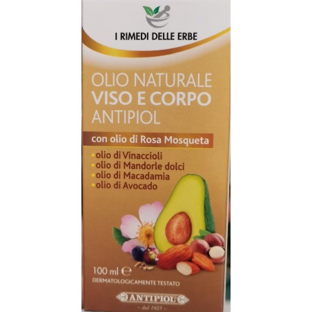 OLIO VISO E CORPO NATURALE 100 ML CON OLIO DI ROSA MOSQUETA, OLIO DI VINACCIOLI, OLIO DI MANDORLE DOLCI, OLIO DI MACADAMIA