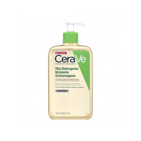 CERAVE OLIO DETERGENTE IDRATANTE SCHIUMOGENO 473 ML PER PELLE DA NORMALE A SECCA, PELLE A TENDENZA ATOPICA  CON 3 CERAMIDI
