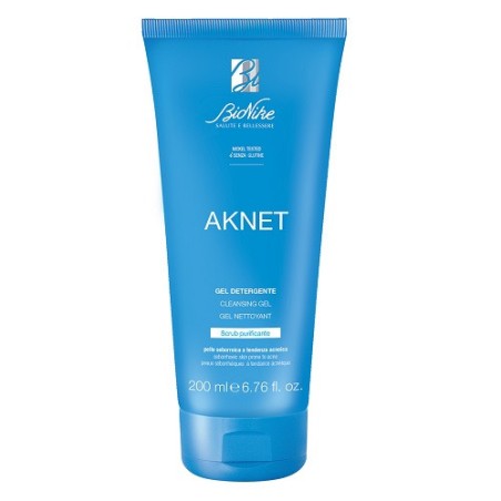 BIONIKE AKNET GEL 200 ML DETERGENTE PURIFICANTE SCHIUMOGENO A RISCIACQUO PER PULIZIA PROFONDA DELLA PELLE SEBORROICA E TEN