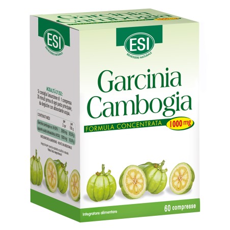 GARCINIA CAMBOGIA 60 COMPRESSE FORMULA CONCENTRATA DA 1000 MG PER CONTROLLARE IL PESO CORPOREO E RIDURRE L' ASSORBIMENTO D
