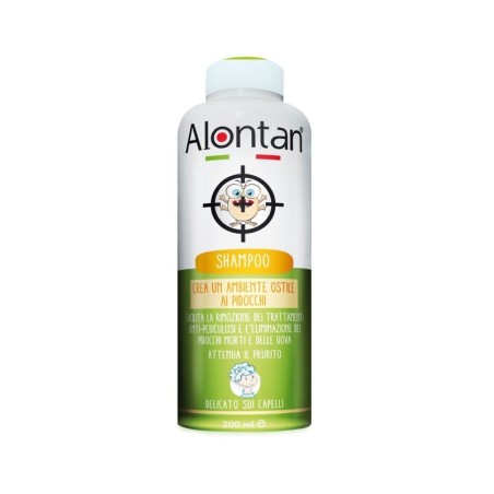 ALONTAN SHAMPOO 200 ML ANTIPIDOCCHI CREA UN AMBIENTE OSTILE, FACILITA LA RIMOZIONE E L' ELIMINAZIONE DEI PIDOCCHI MORTI E