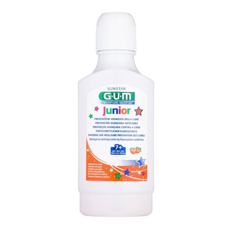 GUM COLLUTORIO 300 ML BAMBINI JUNIOR 7+ ANNI A BASE DI CALCIO SENZA FLUORO  PREVENZIONE AVANZATA DELLE CARIE E UNA PROTEZI