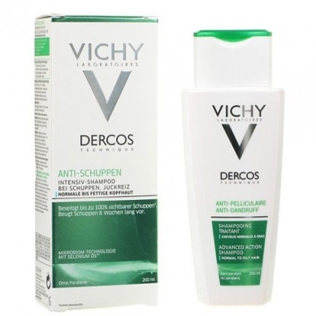VICHY DERCOS CAPELLI GRASSI 200 ML ANTIFORFORA DS SEBO-NORMALIZZANTE ELIMINA FINO AL 100% DELLA FORFORA VISIBILE, AZIONE A