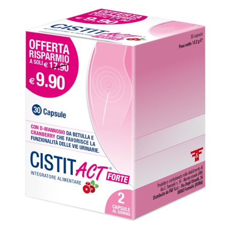 CISTIT ACT FORTE 30 CAPSULE CON D-MANNOSIO, CRANBERRY MIRTILLO ROSSO, VITAMINA C FAVORISCE LA NORMALE FUNZIONALITÀ DELLE V