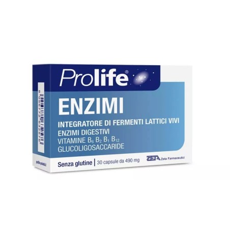 PROLIFE ENZIMI FERMENTI LATTICI PROBIOTICI 30 COMPRESSE FAVORISCE L' EQUILIBRIO DELLA FLORA INTESTINALE  CONTIENE ENZIMI D