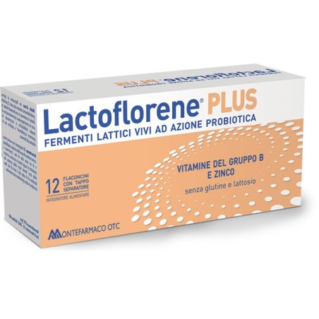 LACTOFLORENE PLUS 12 FLACONCINI FERMENTI LATTICI VIVI AD AZIONE PROBIOTICA ARRICCHITO CON VITAMINE B E ZINCO PER RIPRISTIN
