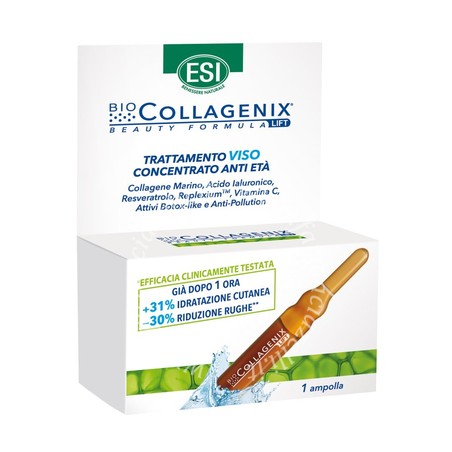 BIOCOLLAGENIX TRATTAMENTO CONCENTRATO LIFTANTE - RIMPOLPANTE VISO ANTI ETÀ CON ACIDO IALURONICO, COLLAGENE MARINO RESVERAT