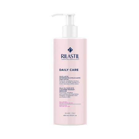 RILASTIL OLIO LATTE DETERGENTE STRUCCANTE VISO - OCCHI 400 ML NUTRIENTE, EMOLLIENTE, LENITIVO CON OMEGA 6, OMEGA 9, BURRO
