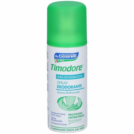 TIMODORE SPRAY DEODORANTE 150 ML AZIONE RINFRESCANTE PROTEZIONE ANTIBATTERICA PER CONTRASTARE LA SUDORAZIONE PLANTARE E GL