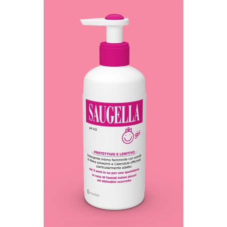 SAUGELLA GIRL 200 ML PH NEUTRO PROTETTIVO E LENITIVO CON ESTRATTI DI MALVA SYLVESTRIS E CALENDULA OFFICINALIS PARTICOLARME