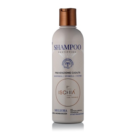 SHAMPOO PREVENZIONE CADUTA ISCHIA 250 ML RINFORZA, STIMOLA, NUTRE CON CAFFEINA, MENTOLO, VITAMINA B3, SALI MINERALI TERMAL