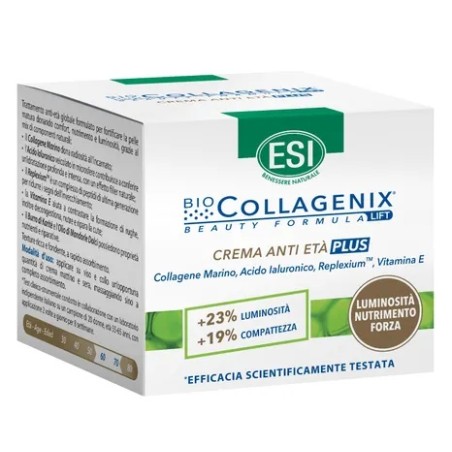 ESI BIOCOLLAGENIX CREMA ANTI ETÀ PLUS 50 ML GARANTISCE FORZA, NUTRIMENTO, LUMINOSITÀ  FORTIFICA LA PELLE MATURA VISO E COL