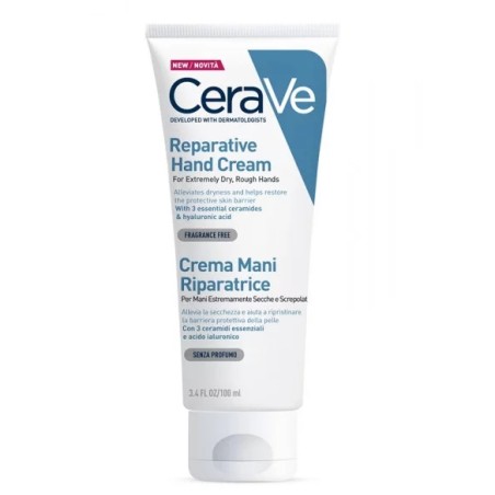 CERAVE CREMA MANI 100 ML RIPARATRICE PER MANI ESTREMAMENTE SECCHE E SCREPOLATE  ALLEVIA LA SECCHEZZA E AIUTA A RIPRISTINAR
